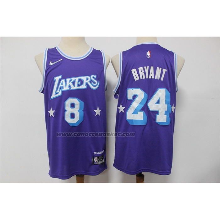 Maglia Los Angeles Lakers Kobe Bryant #8 24 Citta Edition 2021-22 Viola